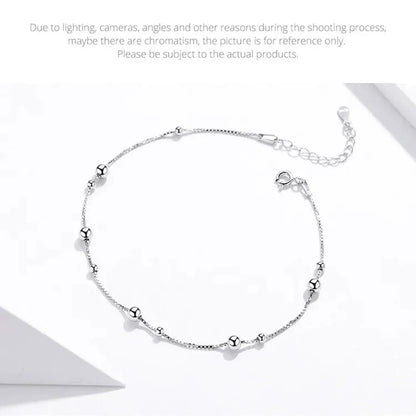 The Minimalist 925 Sterling Silver Bead Anklet