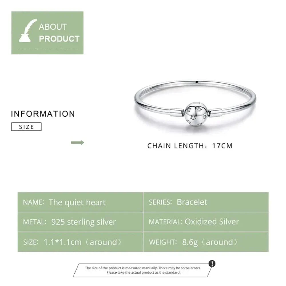 Sterling Silver Snake Chain Bangle Bracelet with CZ Pavé