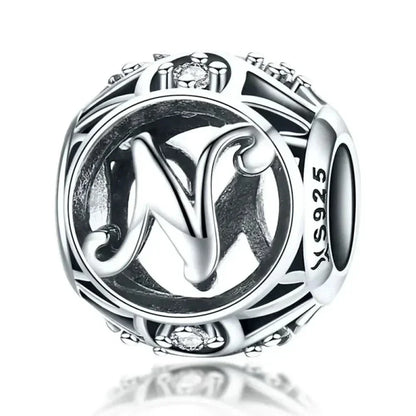 925 Sterling Silver Initial Charm Bead