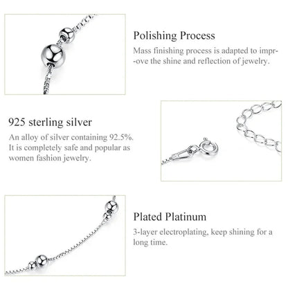 The Minimalist 925 Sterling Silver Bead Anklet
