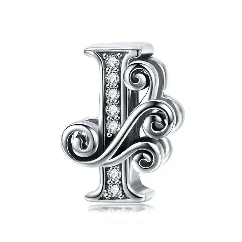 Vintage Openwork 925 Sterling Silver Initial Charm