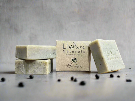 Savon à l'huile d'olive au cumin noir et au miel Heritage | Barre nettoyante visage et corps détoxifiante et nourrissante | Savon bio en barre