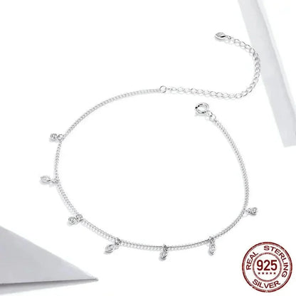 The Minimalist 925 Sterling Silver Tassel Anklet