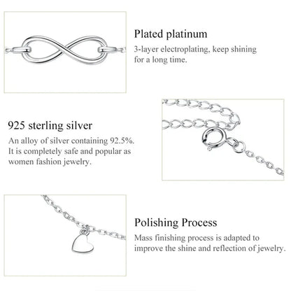 The Endless Summer 925 Sterling Silver Infinity Anklet