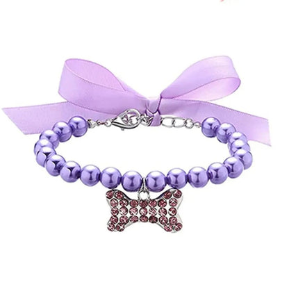 Collier pour chien en perles et strass