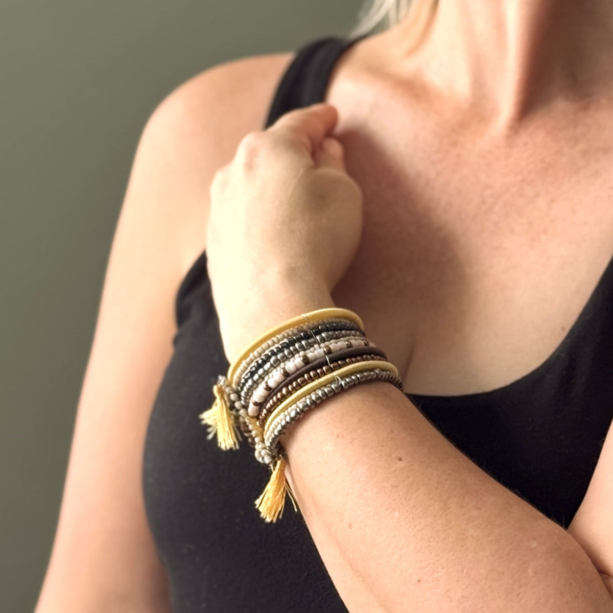 Mixed Beaded Cuff