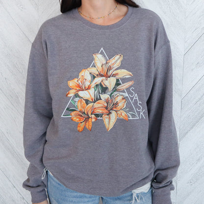 Sweat-shirt unisexe à col rond Lily Triangle | Sask Clothing