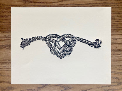 'Love Knot' lino print