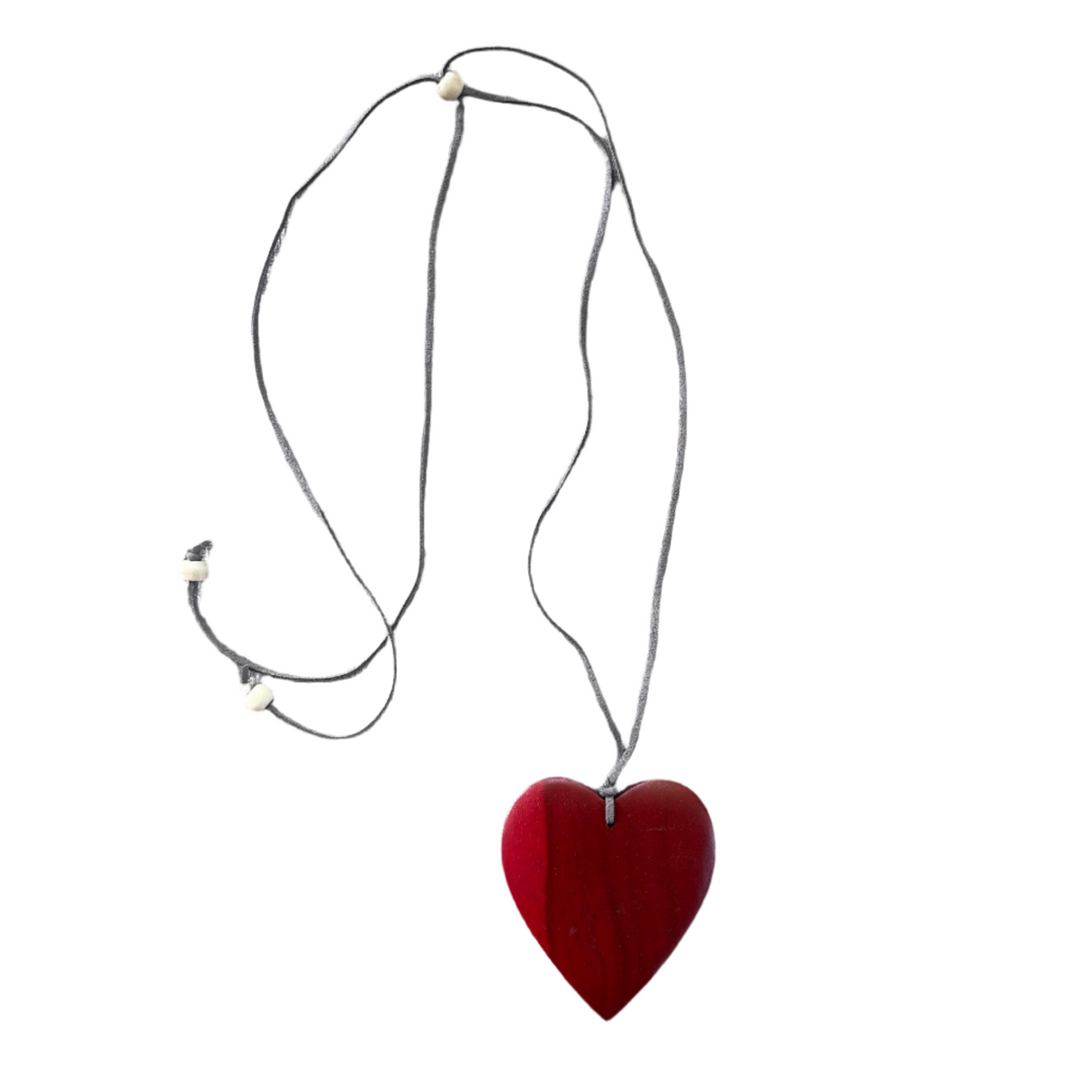 Collier Cœur Simple en Bois