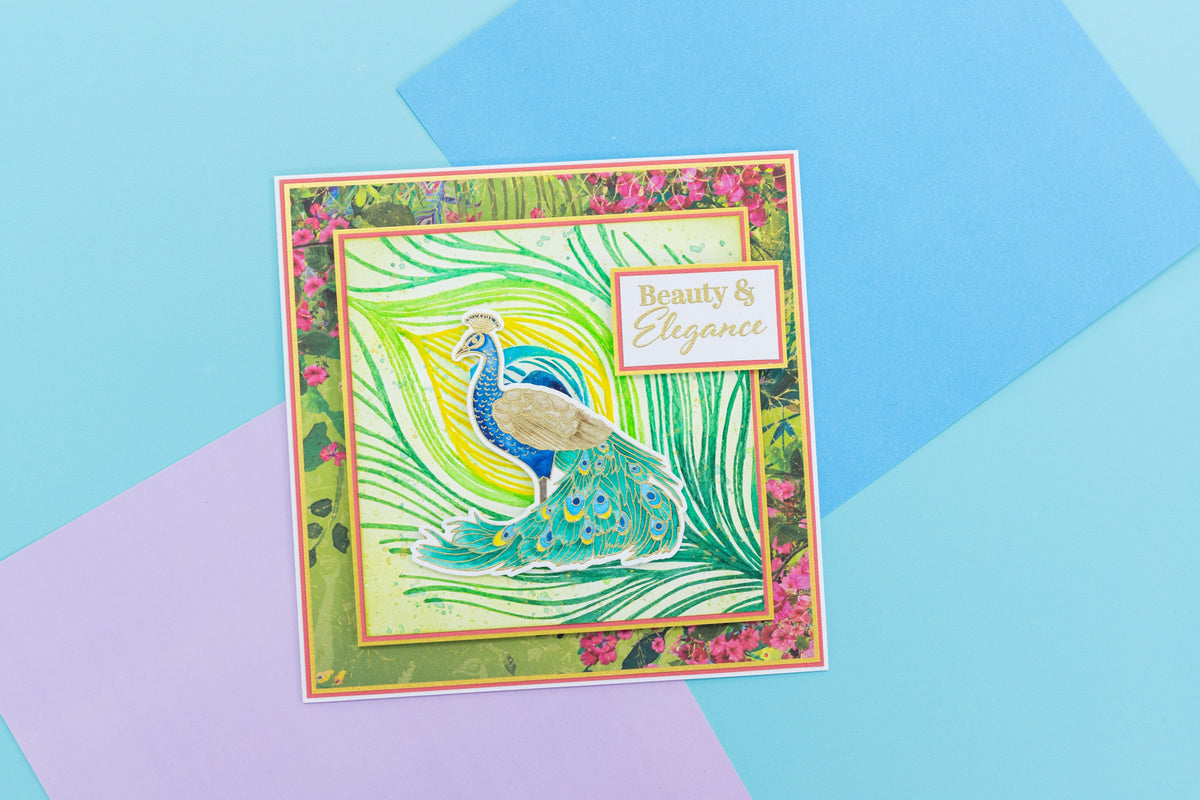 Graceful Plumes Stamp & Die - Proud Peacock 