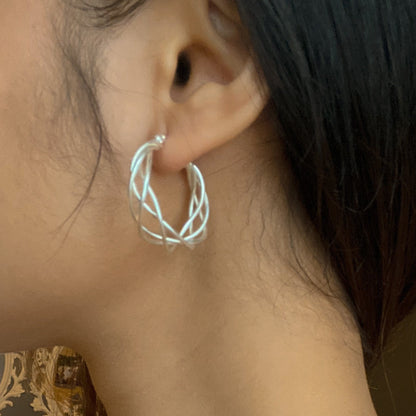 Twist Earrings - Silver Plate