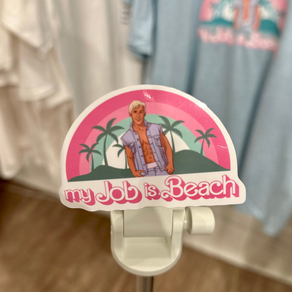 Mon travail, c'est la plage autocollant