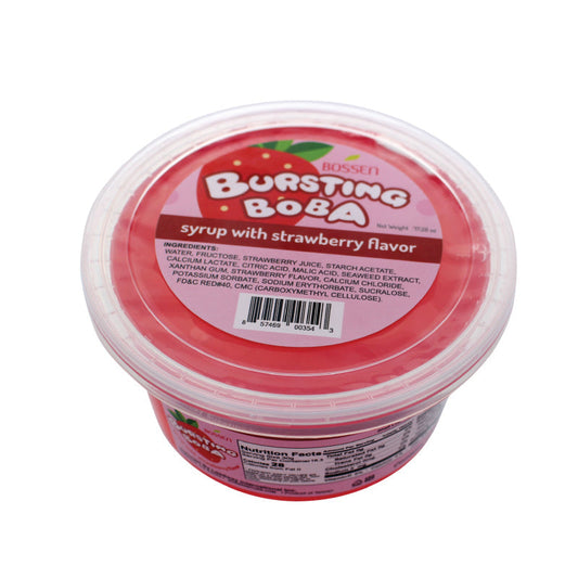Strawberry Bursting Boba® | Popping Boba | 490g Mini Tub | 6 Mini Tubs Per Case | 90 Cases Per Pallet | Ships Free Within Canada on Orders Above CAD $199