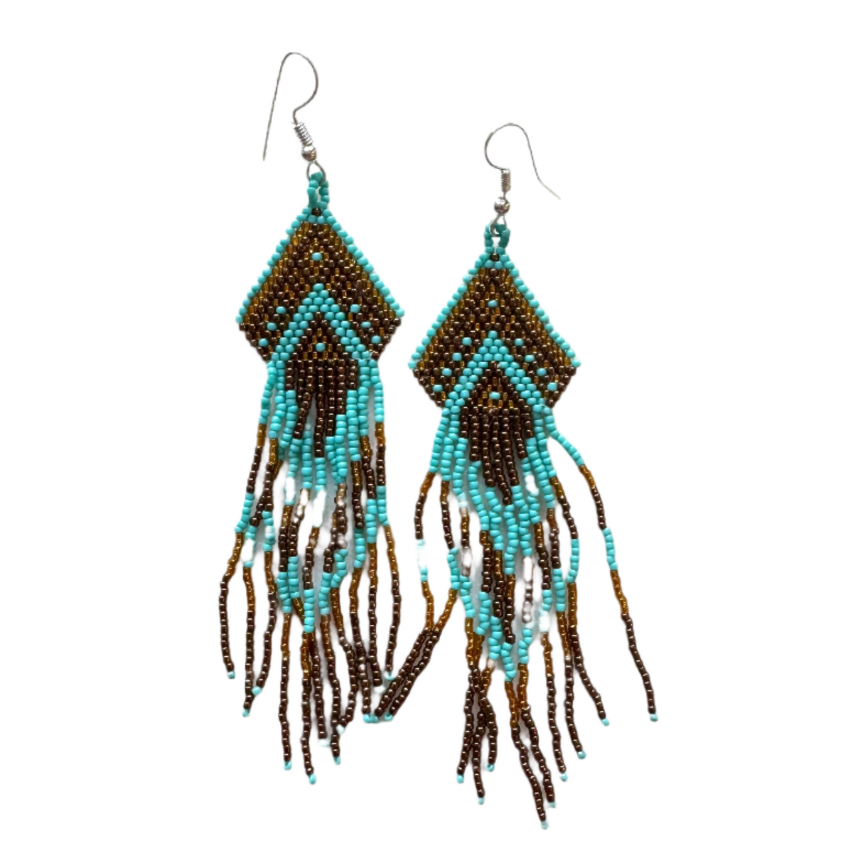Boucle d'oreille perlée de style aztèque