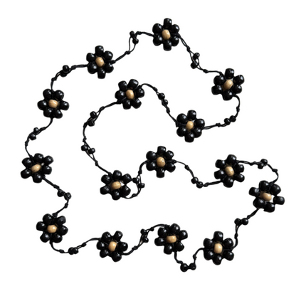 Wooden Ball Flower Necklace