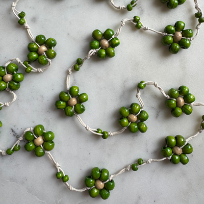 Wooden Ball Flower Necklace