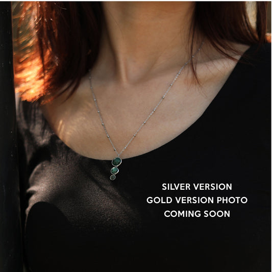 INDY : Collier en or avec pendentif 3 pierres