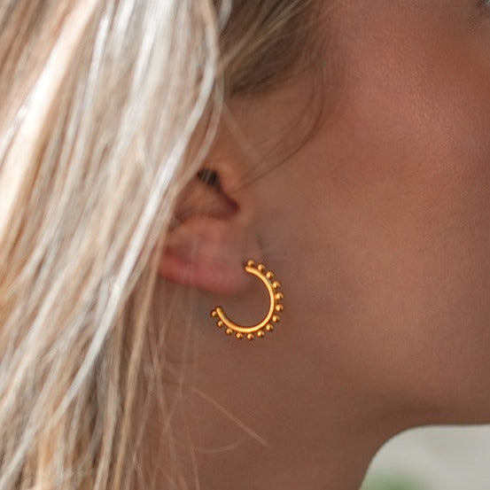 ISLA: Beaded Edge Hoop Earrings