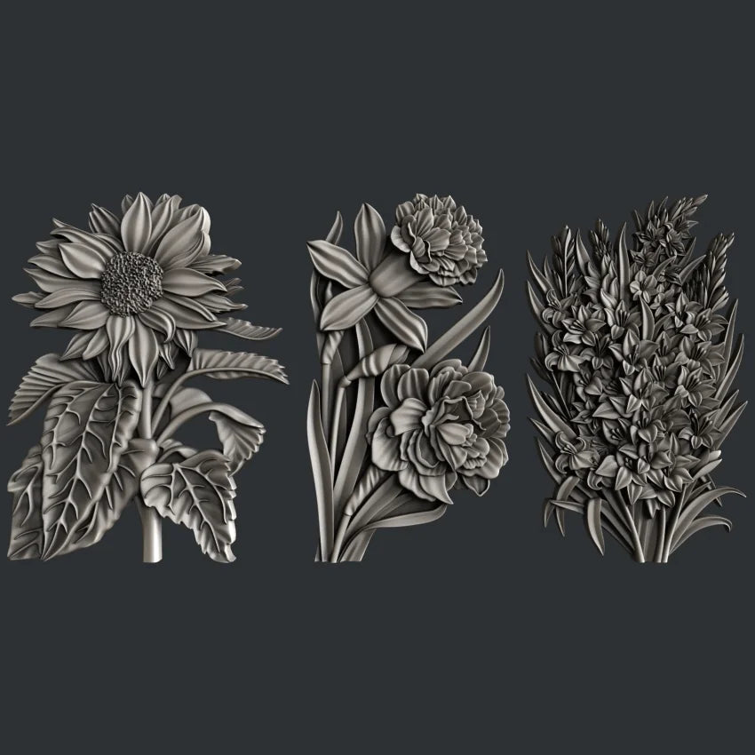 Zuri Designs Lot de Fleurs Épanouies 1