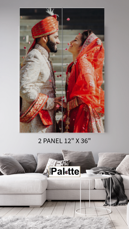 Toile imprimée divisée 2 panneaux de 30,5 x 91,5 cm chacun
