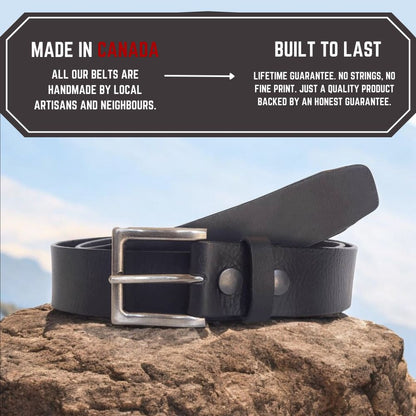 The Long Haul Belt - Classic Black 100% Full-Grain Leather Belt