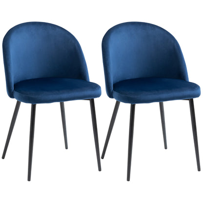Lot de 2 chaises de salle à manger Dylan mi-dossier – Bleu foncé