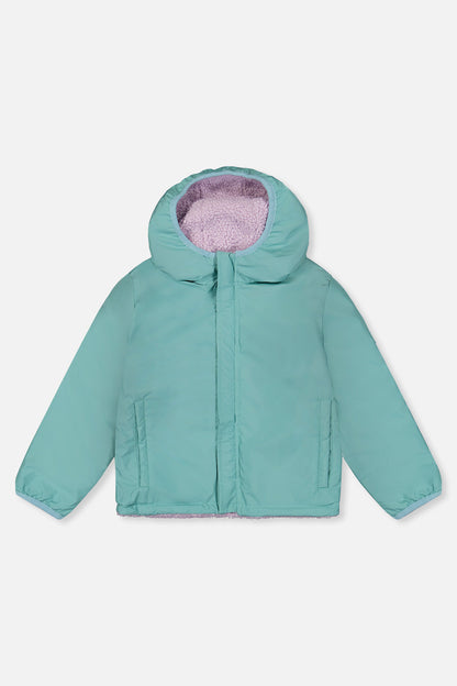 Reversible Mid-Season Jacket Pale Blue-Grey And Mauve