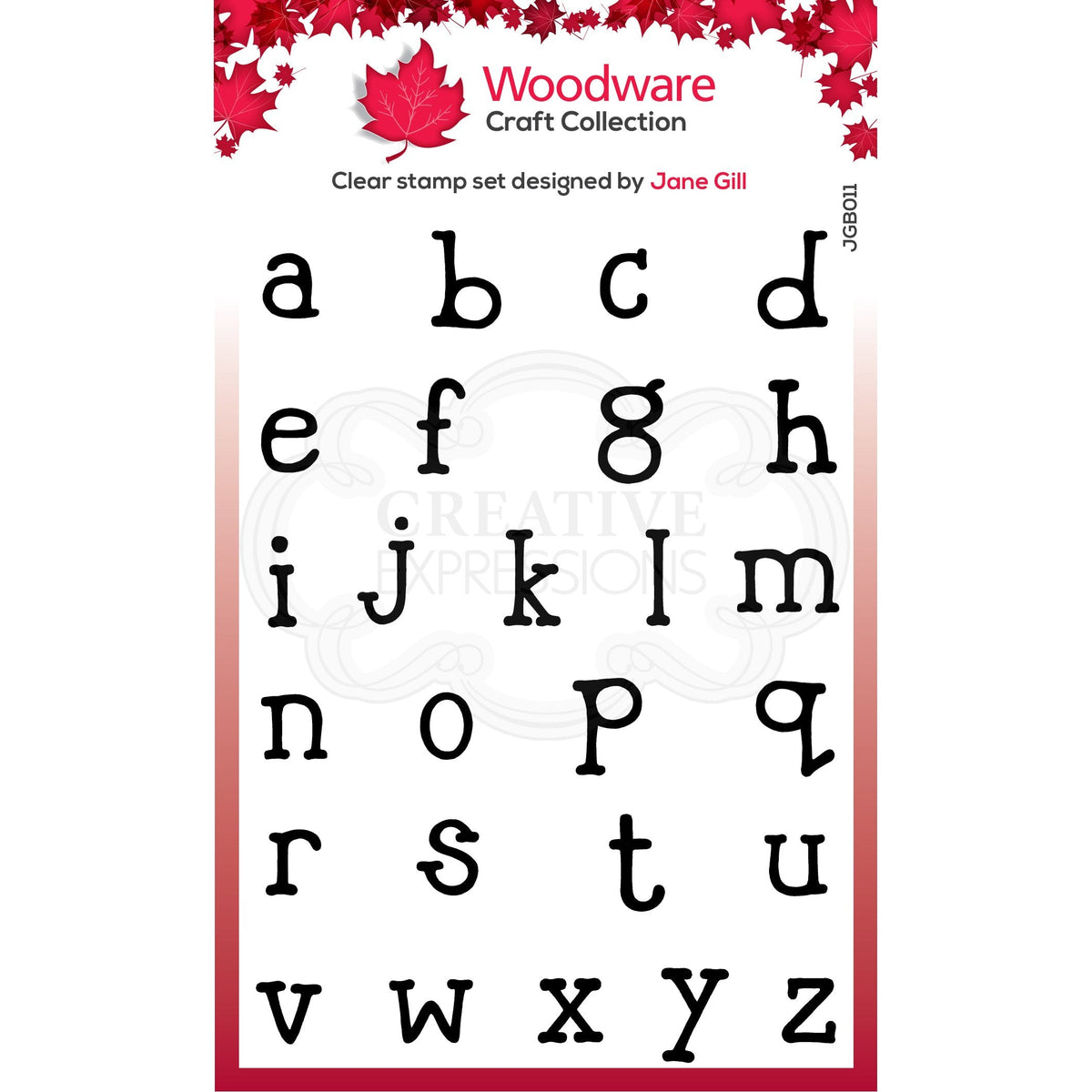 Woodware Clear Singles Quirky Typewriter Alphabet Lowercase A5 Stamp