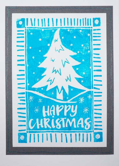 Woodware Clear Singles - Arbre de Noël en linogravure