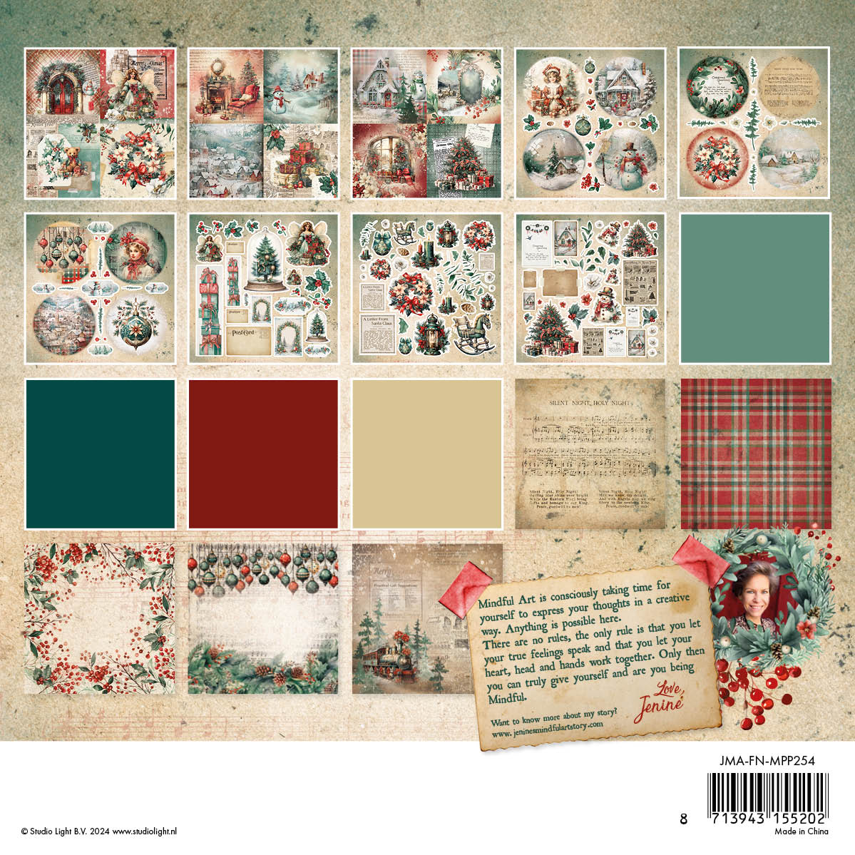 Bloc de papier mélangé JMA Calque, Unicolor & Elements Festive Nostalgia 36 feuilles