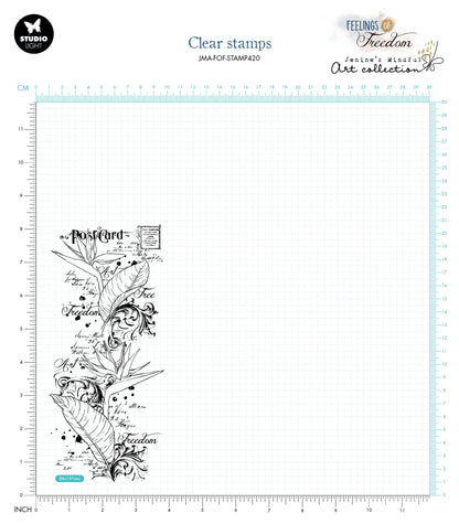 JMA Tampon Transparent Script Strelitzia Feelings Of Freedom 88x197x3mm 1 pc n°420