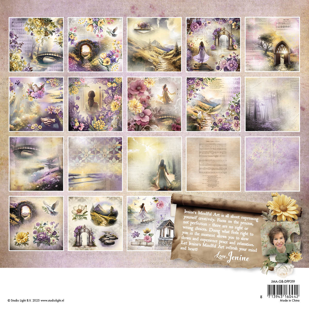 Bloc de papier de créateur JMA Papier de collage Growing & Blooming 36 feuilles