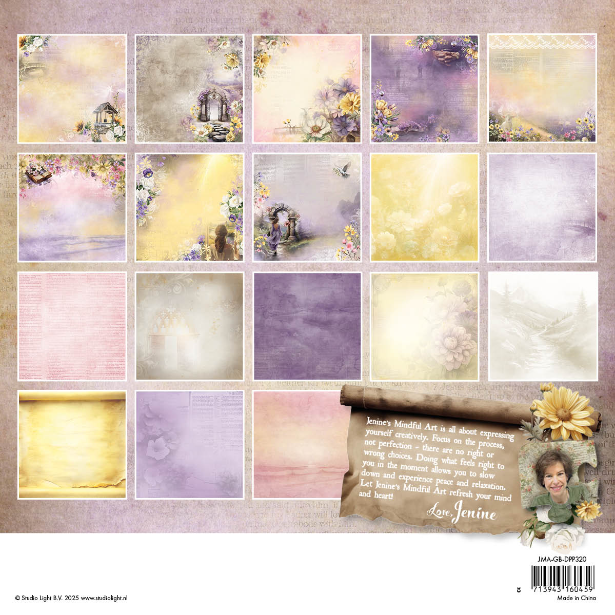Bloc de papier design JMA Papier de fond Growing & Blooming 36 feuilles