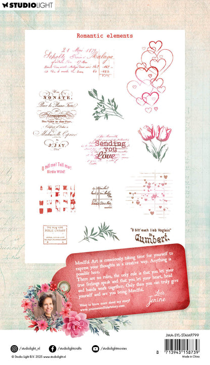JMA Clear Stamps Romantic Elements Sending You Love 13 PC