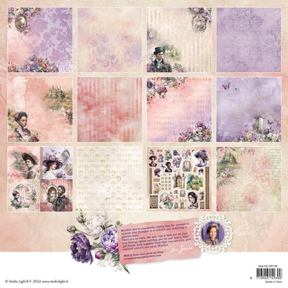 Bloc de papier de créateur JMA, double face, scrapbooking, Rêves victoriens, 12 feuilles