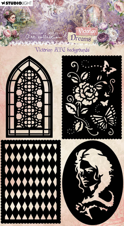 JMA Mask Fonds Victorian ATC Rêves Victoriens 4 PC
