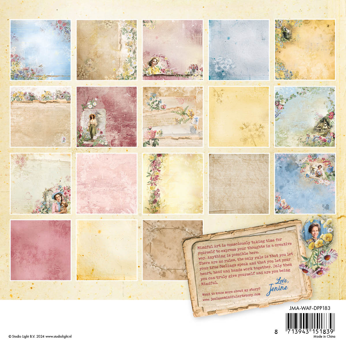 JMA Design Bloc de papier - Motifs de fond Wild & Free - 36 feuilles
