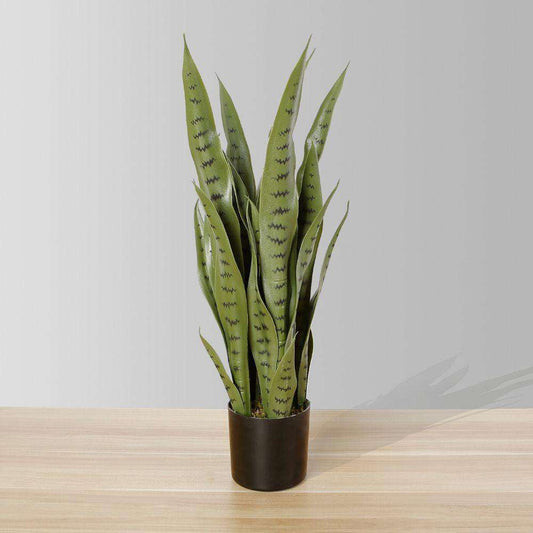 Plante en pot artificielle Serpent Sansevieria vert foncé de 66 cm Jose