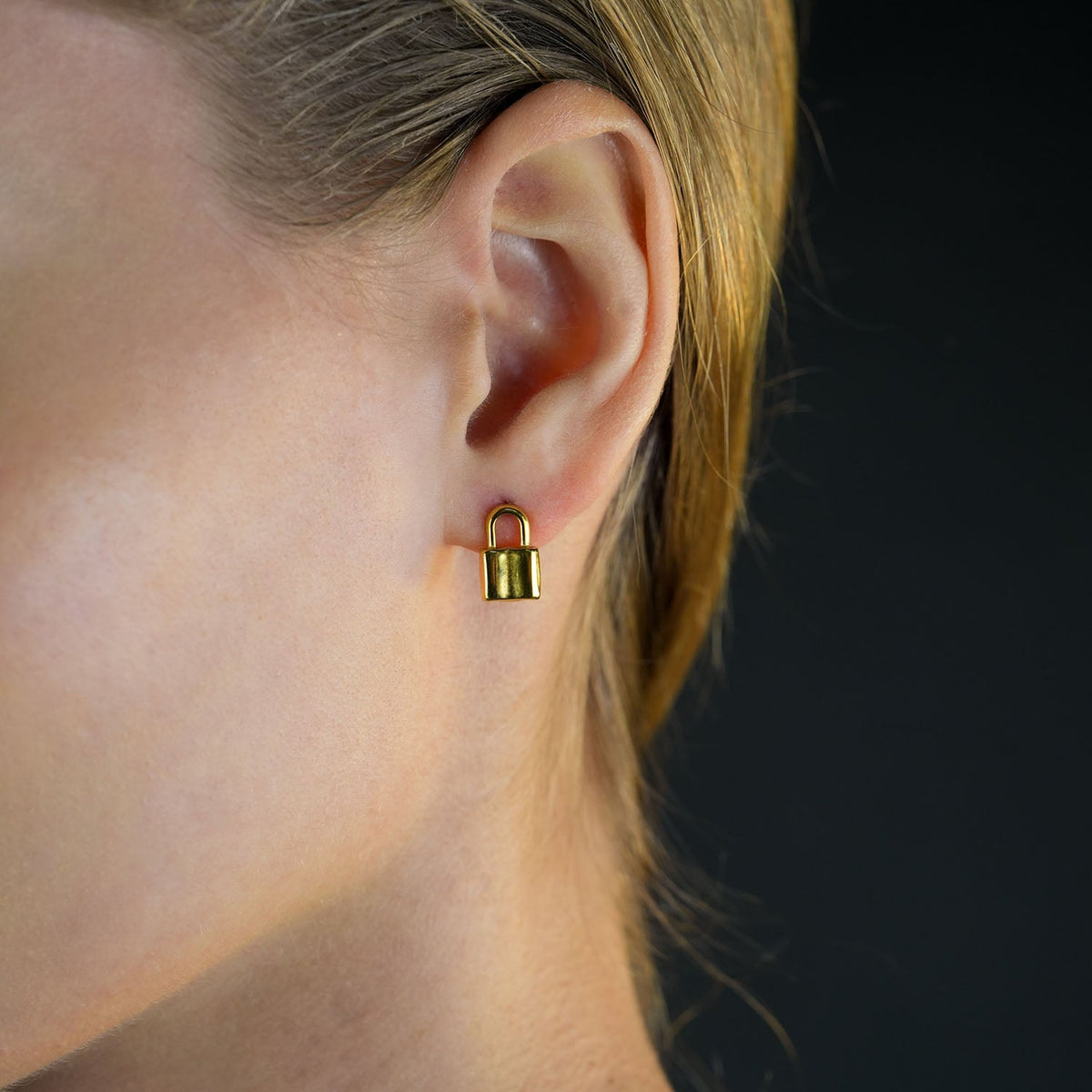 JUNI Mini Padlock Stud Earrings