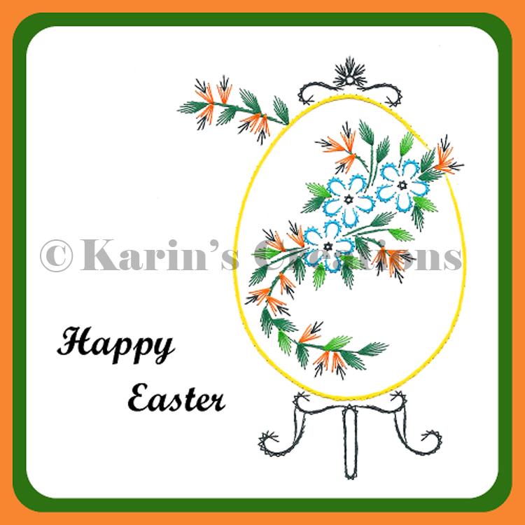 Patron de broderie KC - Fleurs dans un Ovale