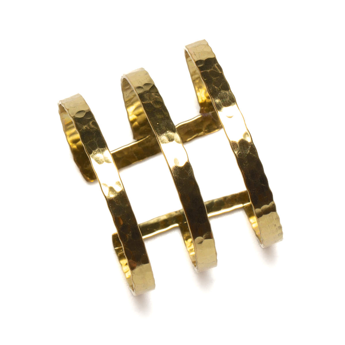 Triple Bar Metal Cuff - Gold Colour