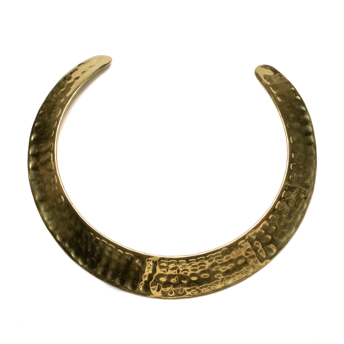 Beaten Metal Collar Necklace - Gold Colour