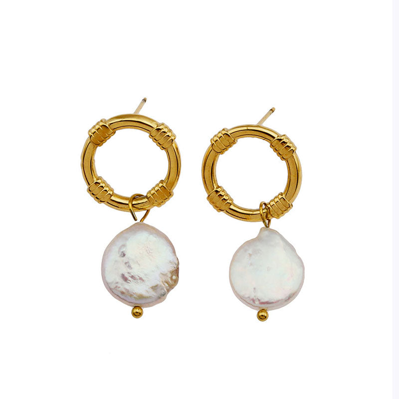 Boucles d'oreilles KINSLEY en perles d'eau douce naturelles