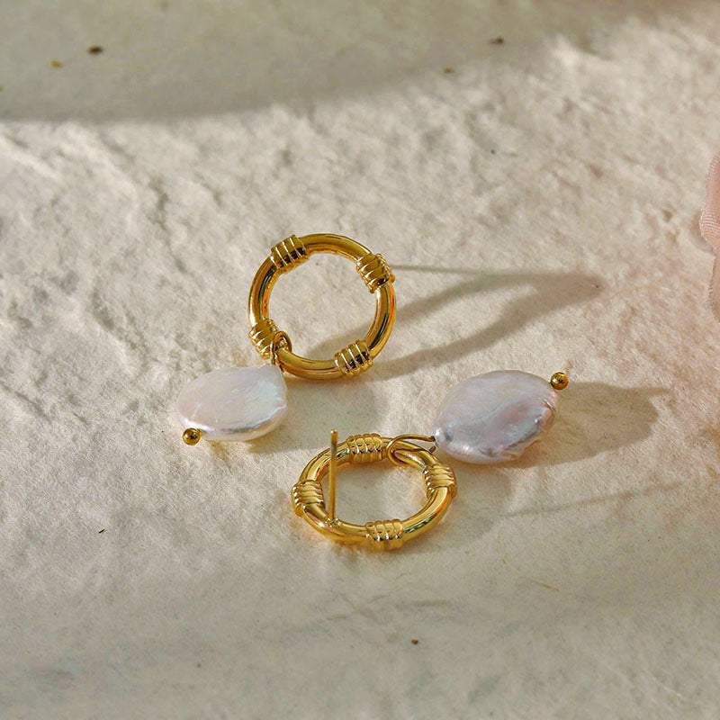 Boucles d'oreilles KINSLEY en perles d'eau douce naturelles