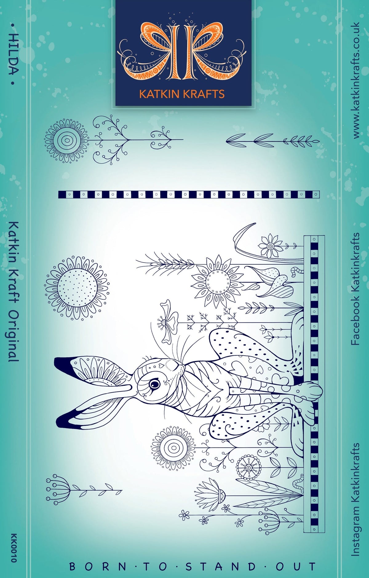 Katkin Krafts Hilda Lot de Tampons Transparents 15,24 cm x 20,32 cm