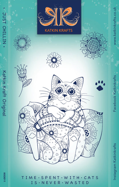 Katkin Krafts Just Chillin' Lot de tampons transparents 6 x 8 po