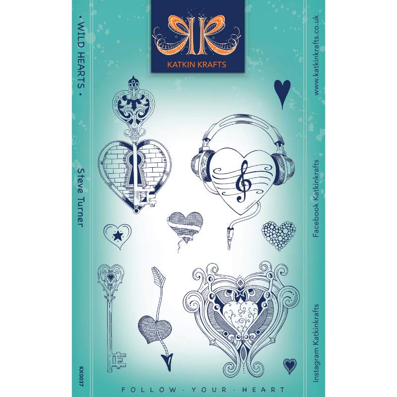 Katkin Krafts Wild Hearts Ensemble de Timbres Transparents 6 po x 8 po