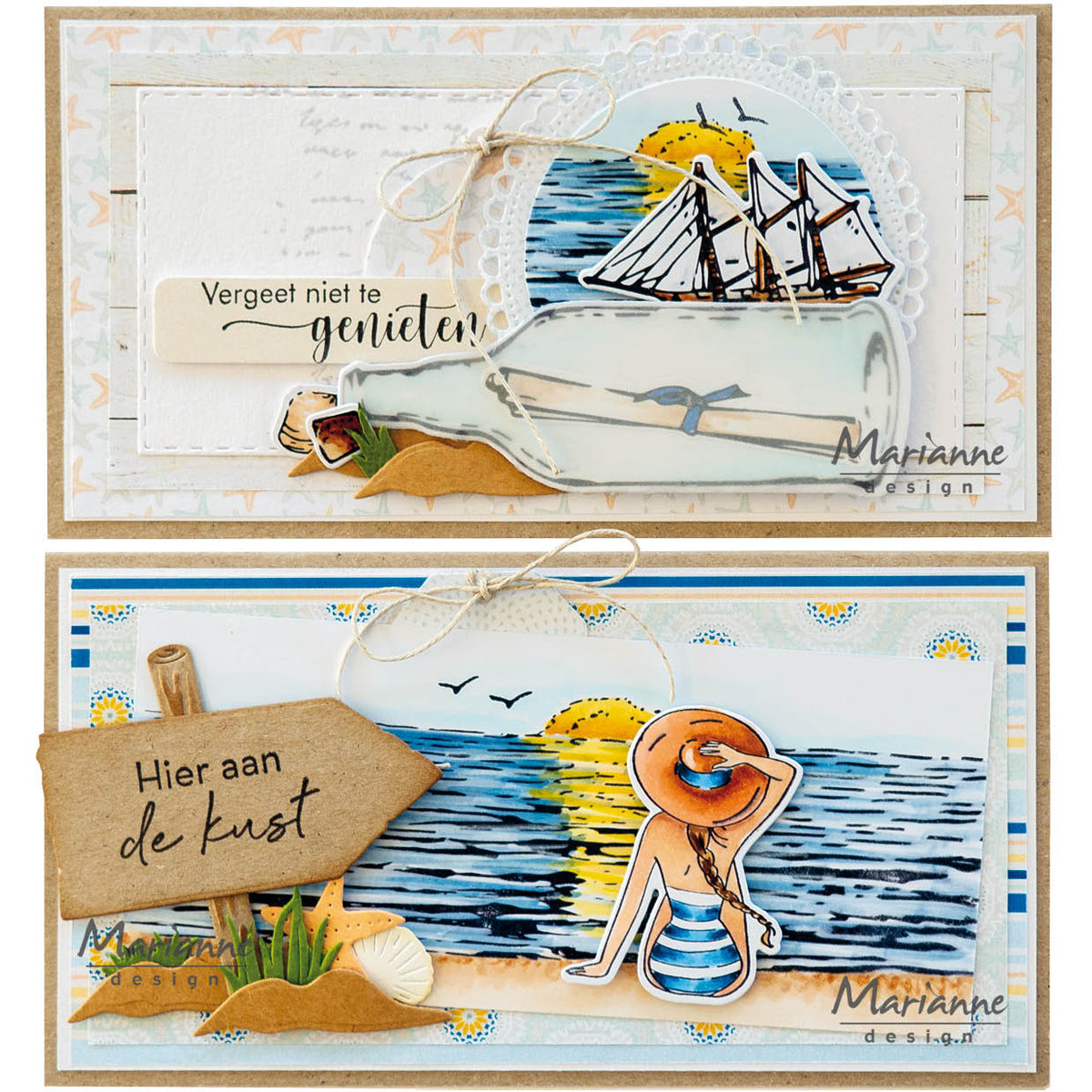 Marianne Design Tampon Transparent & Set de Matrices - Fille de la Plage