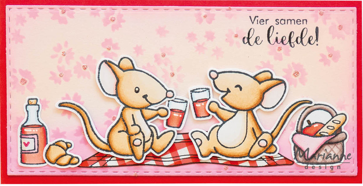 Marianne Design Tampon et Matrices de découpe - Animaux d'Eline - Pique-nique