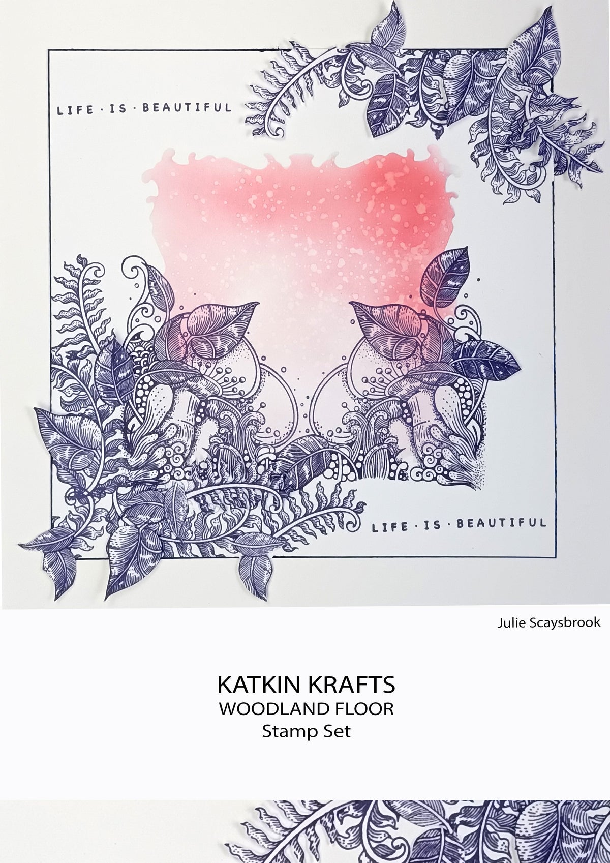 Katkin Krafts Le Sol de la Forêt – Lot de Tampons Transparents 6 po x 8 po
